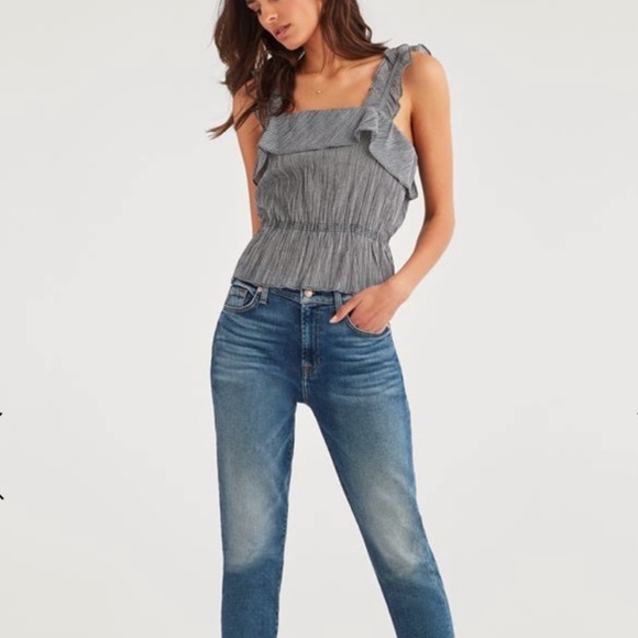 7 for All Mankind • Gingham peplum tank top - Picture 9 of 11